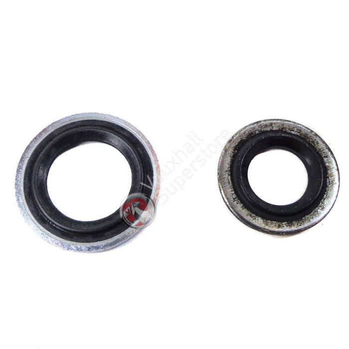 VAUXHALL AIR CONDITIONING PIPE SEALING WASHER / O RING - PAIR  - GENUINE NEW