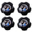 CORSA D (2007-2014) BLACK 5-STUD GRIFFIN SET OF FOUR CENTRE CAPS