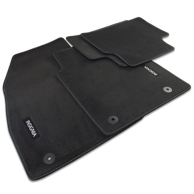 Insignia B Velour Car Mats - (2017-) - Black with Stitched Edges