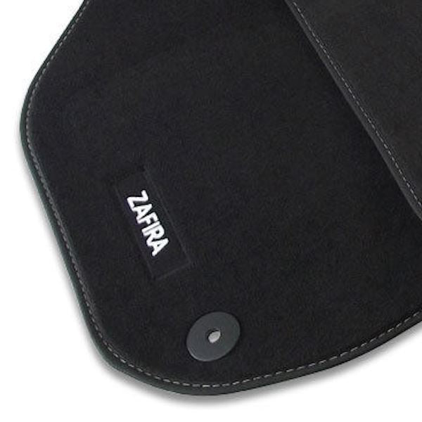 Zafira B Velour Car Mats - (2005-2014) - Black with Stitched Edges