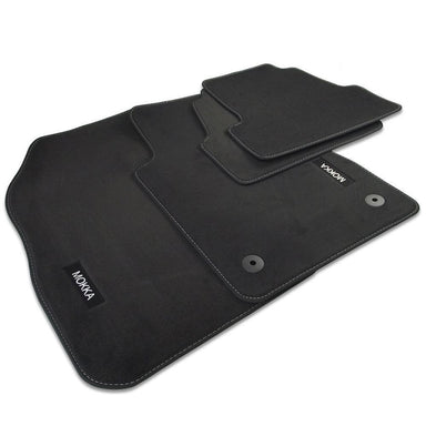 Mokka Velour Car Mats - (2013-) - Black with Stitched Edges