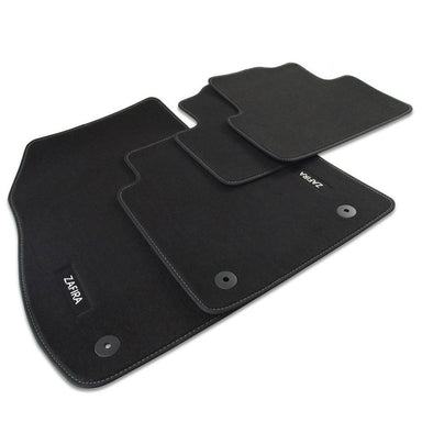 Zafira C Tourer Velour Car Mats - (2012-) - Black with Stitched Edges