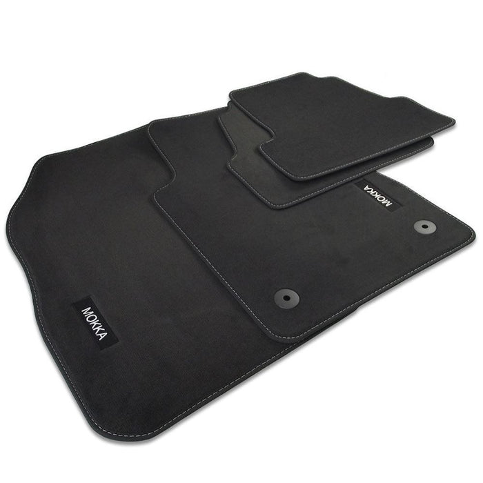 Mokka X Velour Car Mats - (2013-) - Black with Stitched Edges