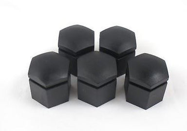 23MM ALLOY WHEEL NUT COVERS SET OF 5 IN BLACK