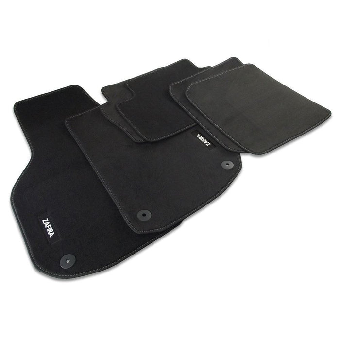 Zafira B Velour Car Mats - (2005-2014) - Black with Stitched Edges