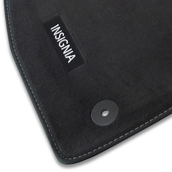 Insignia A Pre Facelift Velour Car Mats - (2009-2014) - Black with Stitched Edges