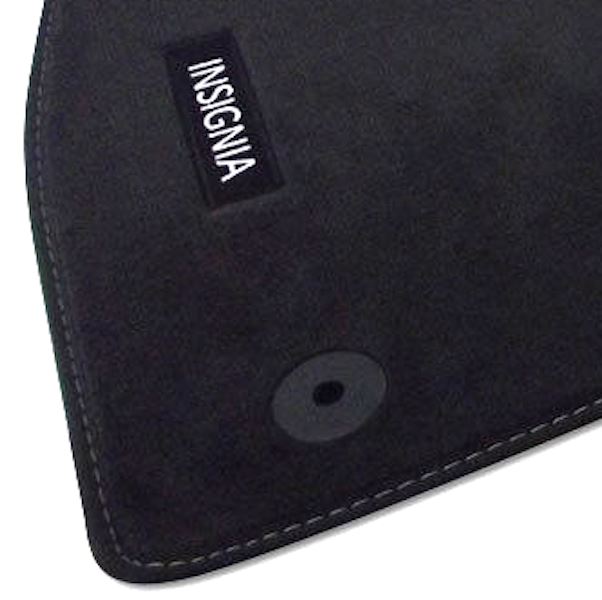 Insignia A Facelift Velour Car Mats - (2014-2017) - Black with Stitched Edges