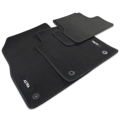 Astra J GTC Velour Car Mats - (2009-2016) - Black with Stitched Edges