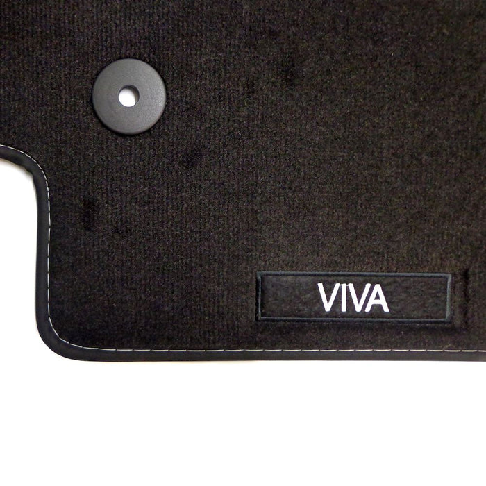 Viva Velour Car Mats - (2014-) - Black with Stitched Edges